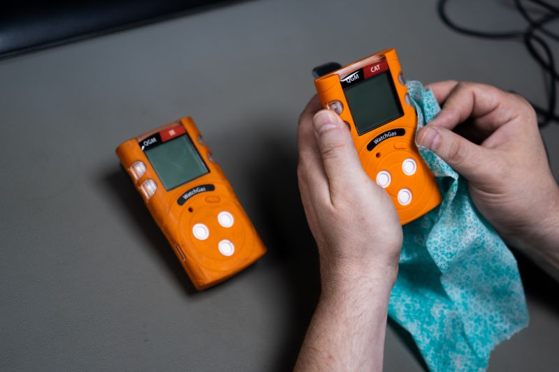 Cleaning two gas detectors